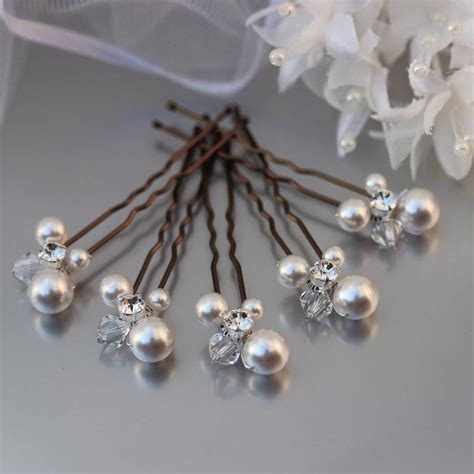 Pearl Hair Pins Ivory White Pearl Wedding Hair Pins For Bride Etsy