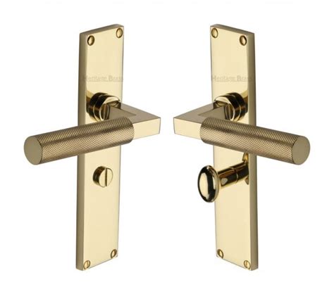 Heritage Brass Bauhaus Knurled Lever On Long Backplate