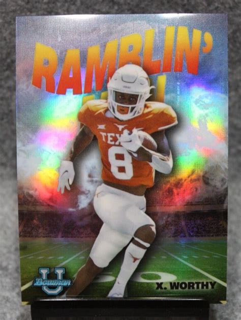 Bowman University Chrome Xavier Worthy Ramblin Man Refractor Rm