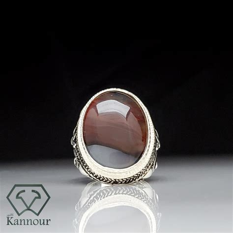 Islam Silver Ring With Multicolour Mucofl Aqeeq Stone Kannour