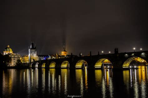 Wallpaper City Longexposure Bridge Reflection Night Lights