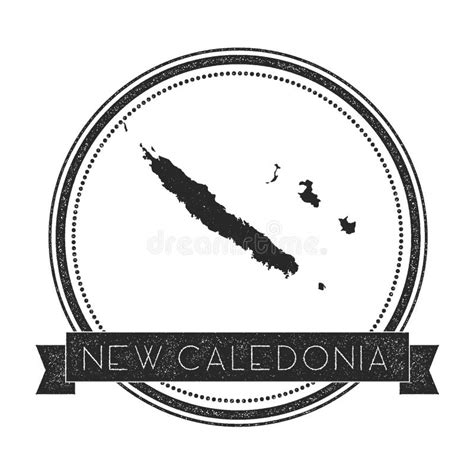 Retro Distressed New Caledonia Badge With Map Stock Vector