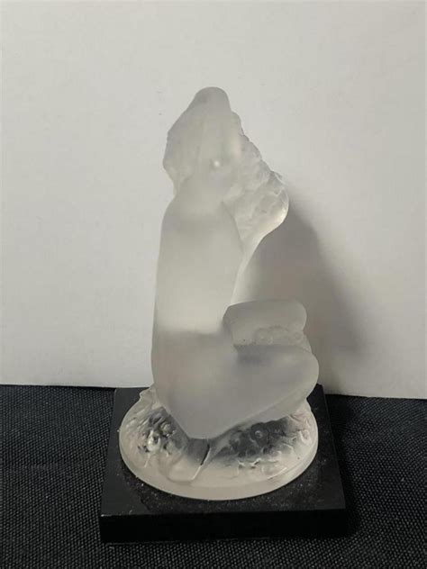 Lalique Nude Figurine Floreal On Black Base