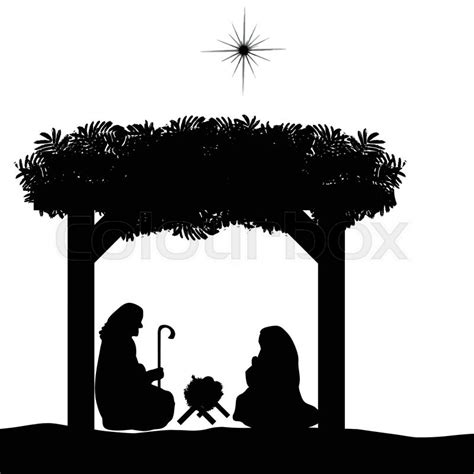 Christmas Nativity Silhouette Vector at Vectorified.com | Collection of ...