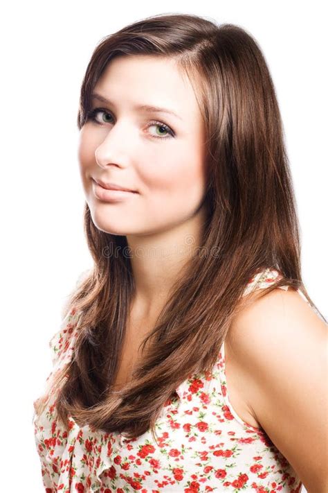 Retrato De Un Brunette De La Mujer Joven De La Belleza Imagen De Archivo Imagen De Cita Nexo