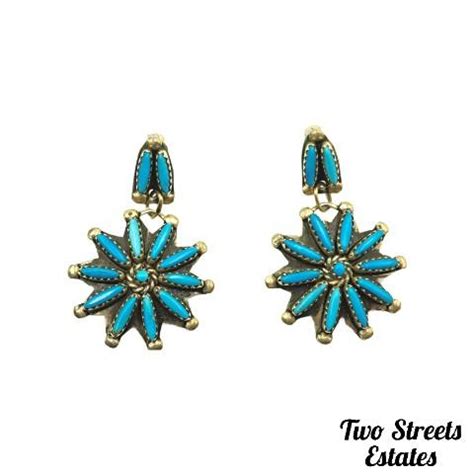 Vintage Silver Turquoise Earrings - Two Streets Estates