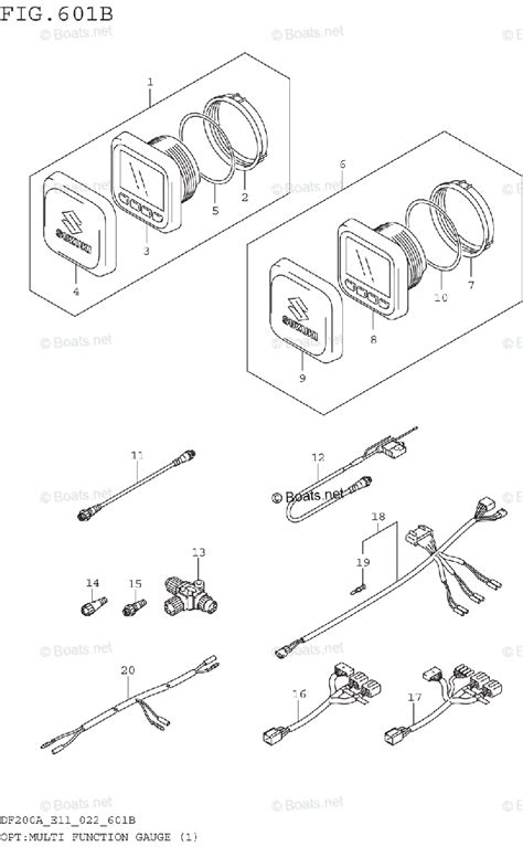 Suzuki Outboard 2022 Oem Parts Diagram For Optmulti Function Gauge 1 022