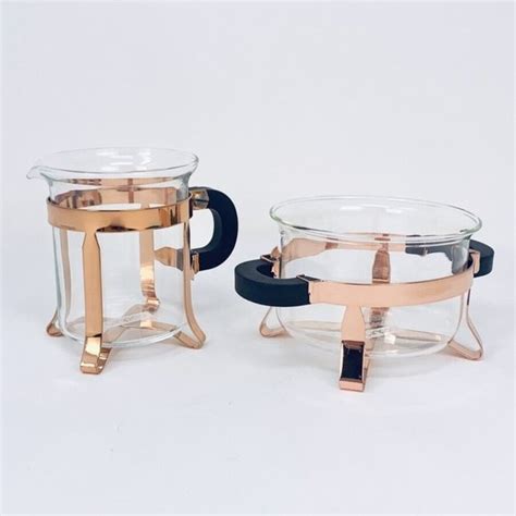 Bodum Dining Bodum Chambord Classic Glass Sugar Creamer Set Copper