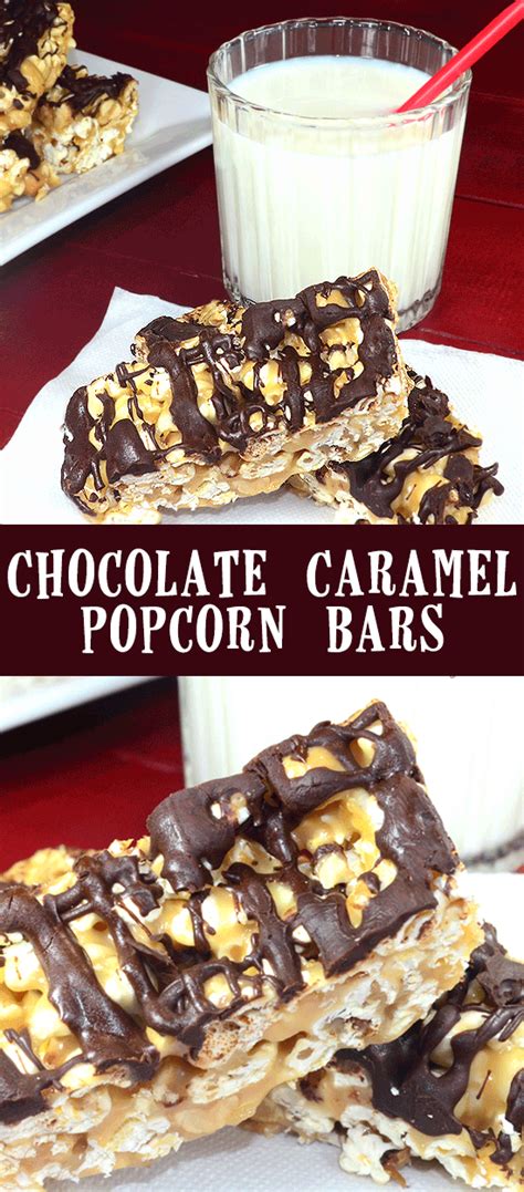 Chocolate Caramel Popcorn Bars Today I Might