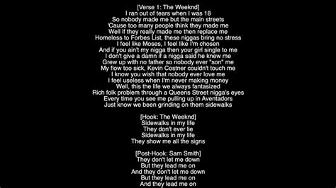 The Weeknd Kendrick Lamar Sidewalks Lyrics Songs Artist Top