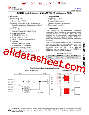 TLA2528IRTER Datasheet PDF Texas Instruments