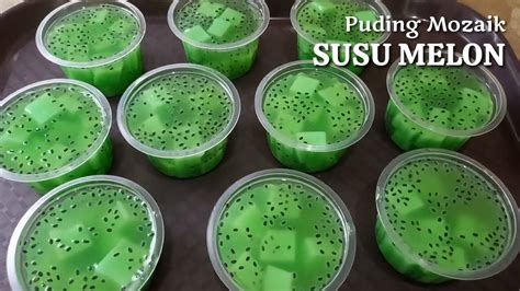 Resep Puding Mozaik Susu Melon Selasih Segar Dan Bikinya Sangat Mudah