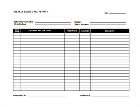 Daily Sales Call Report Template In Excel ~ Excel Templates