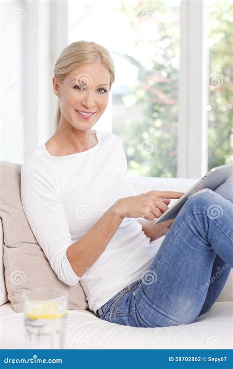 Smiling Mature Woman Stock Photo Image Of Mature Lifestyles