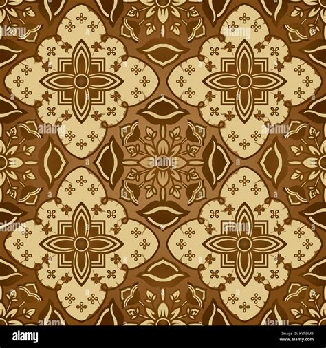 Seamless Dark Brown Javanese Batik Stock Vector Image Art Alamy