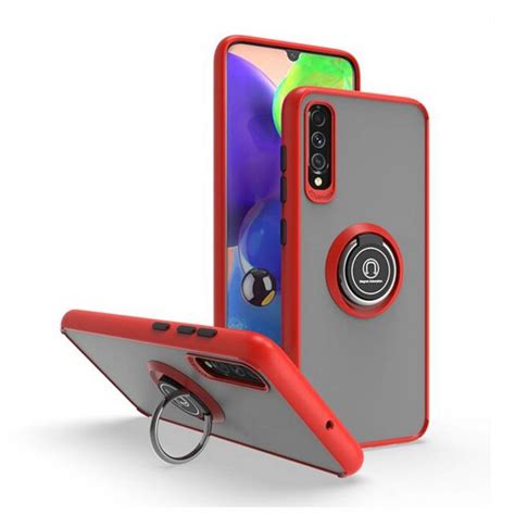 Funda Para Samsung A20s Ahumado Con Anillo Rojo Antishock Resistente Generico