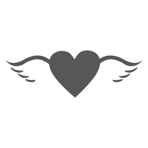 Heart With Wings Silhouette Transparent PNG SVG Vector File