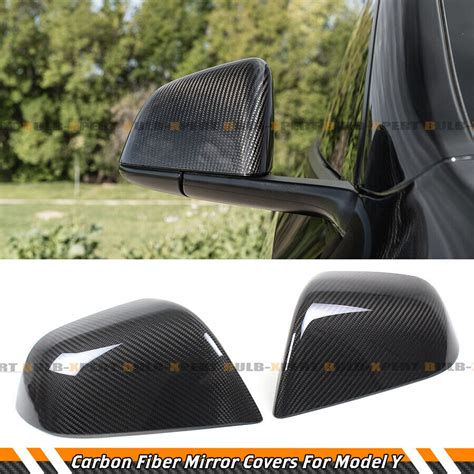 For Tesla Model Y Add On Real Carbon Fiber Side Mirror Covers Cap