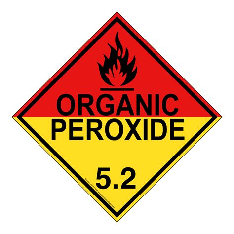 Dot Placard Or Label Organic Peroxide Yellow Hazmat Warning