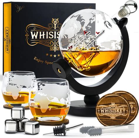 Whisiskey Whisky Karaffe Globus Dekanter Whiskey Set Ml