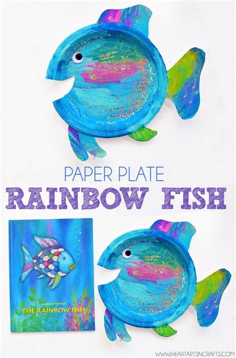 Paper plate rainbow fish craft – Artofit