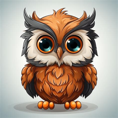 Premium Photo Cartoon Owl With Big Eyes And Big Eyes Sitting On A