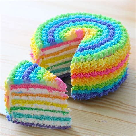 Rainbow Cake Recipe Rainbow Cakes Rainbows And Cake