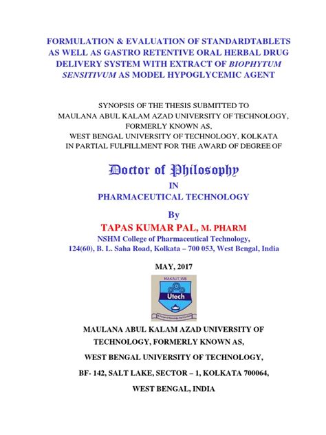 Phd Thesis Synopsis Sample Doctor Of Philosophy Thesis