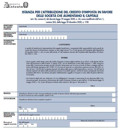 Credito dimposta in favore delle società che aumentano il capitale