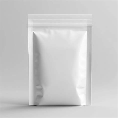 Mockup Blank White Pouch Package For Food Premium Ai Generated Image