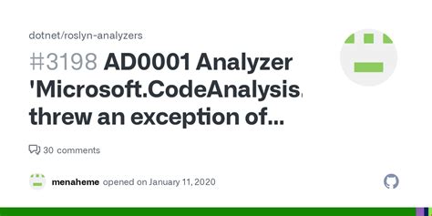 AD0001 Analyzer Microsoft CodeAnalysis CSharp Analyzers FixAnalyzers