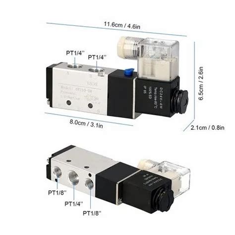 Dc 24v Solenoid Air Valve 5 Port 2 Position 4v210 08 Single Solenoid