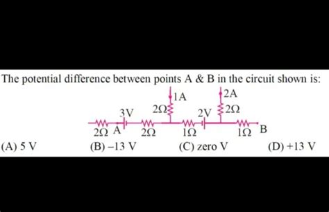 The Potential Difference Between Points A B In The Circuit Shown Is