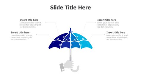 4 Pieces Umbrella Puzzles 16 Inforgraphics Slides