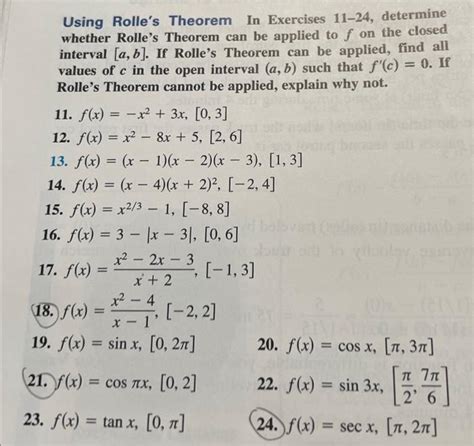 Solved Using Rolle S Theorem In Exercises Determine Chegg