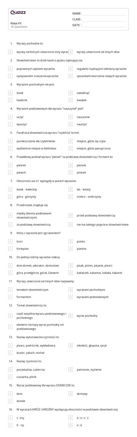 Ponad Czytanie Pisanie Arkuszy Roboczych Dla Klasa W Quizizz