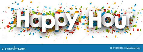 Happy Hour Paper Banner Stock Vector Illustration Of Background