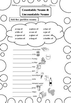 Countable Nouns And Uncountable Nouns By Coolshop15 TPT