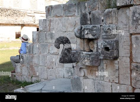 The god of rain, Chaac at Uxmal, Yucatan Peninsula, Mexico Stock Photo ...