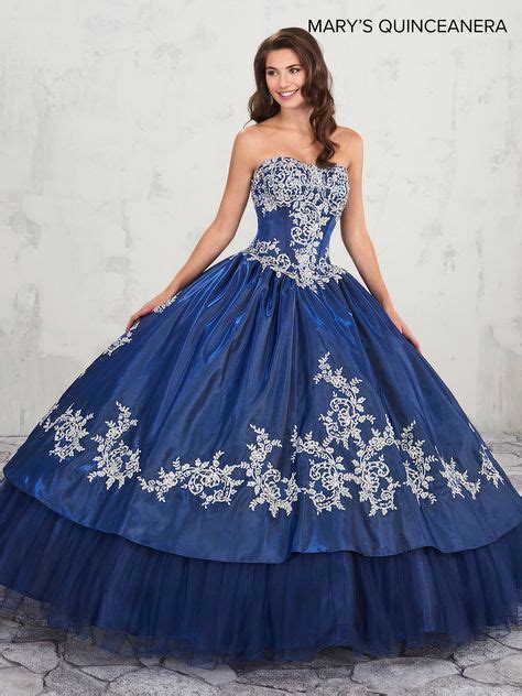 Strapless Charro Quinceanera Dress By Mary S Bridal M4q2013 Beautiful Blue In 2019