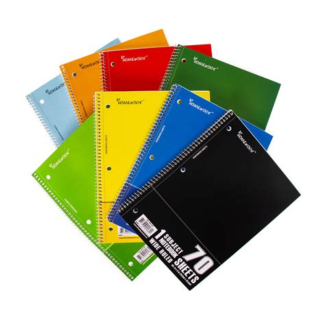 Spiral Notebooks 70 Sheets Wide Ruled School Supplies Sizes And Colors