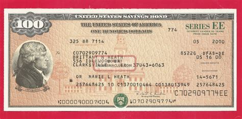 Jefferson Savings Bond Series Ee Uncashed