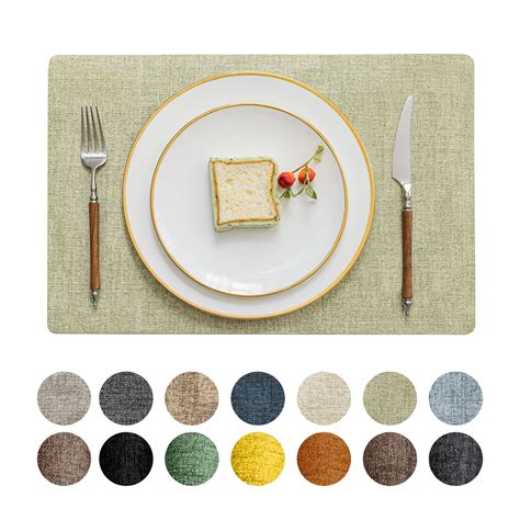 Romanstile Faux Leather Placemats Set Of Washable Pu Table Mats