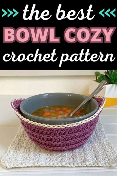 Simple Crochet Bowl Cozy Pattern Free Crochet Bowl Holder Pattern Soup Bowl Cover In 2024