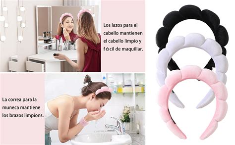 ASHDNSZD Diademas Skincare 7Pcs Diademas Mujer Diadema Spa 3 Piezas