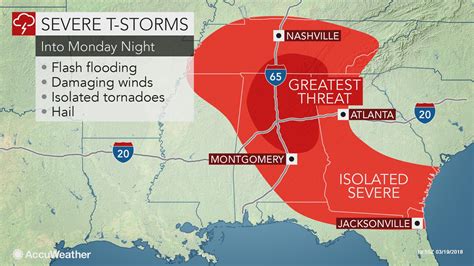 Severe Storms Tornadoes To Threaten Southeastern Us Accuweather