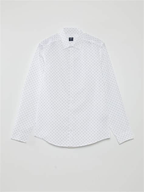 Chemise Regular Imprim Pois Blanc Kiabi