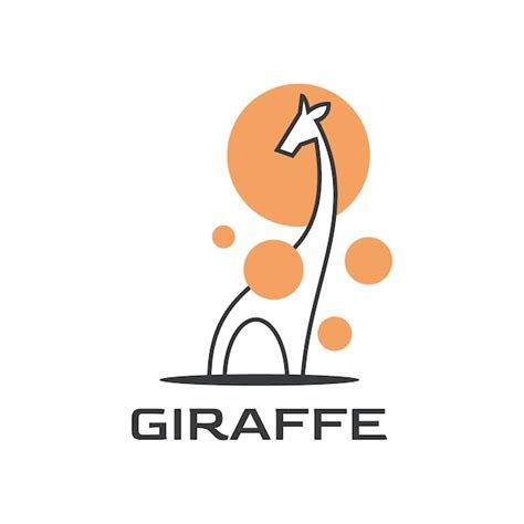 Premium Vector Cute Giraffe Colorful Line Art Style Icon Logo Design