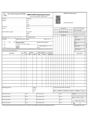 Pace Analytical Chain Of Custody Analytical Request Document