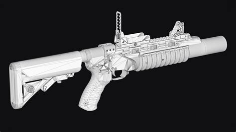 3d Model Standalone Rail Mounted M203 Vr Ar Low Poly Cgtrader